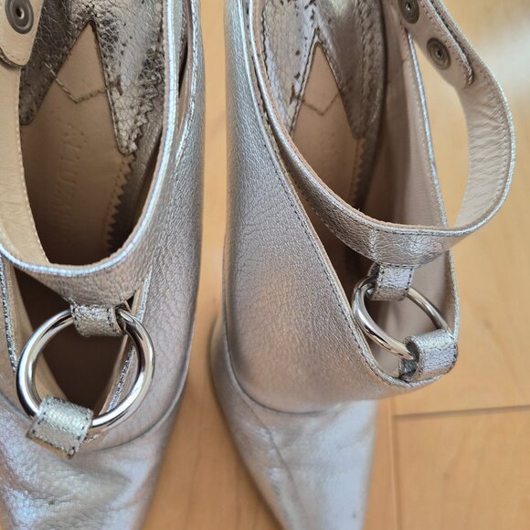 Altuzurra Silver Ankle Strap Heels Sz 40 - Picture 10 of 10
